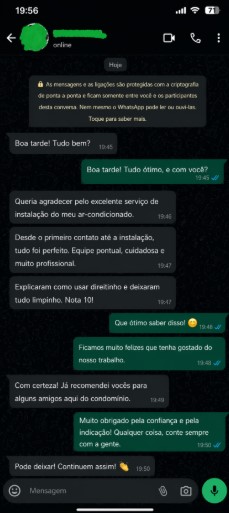 print do feedback de cliente